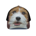 Jack Russell Terrier Portrait Print Black Mesh Trucker Hat