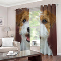 Jack Russell Terrier Portrait Print Dimout Grommet Curtains