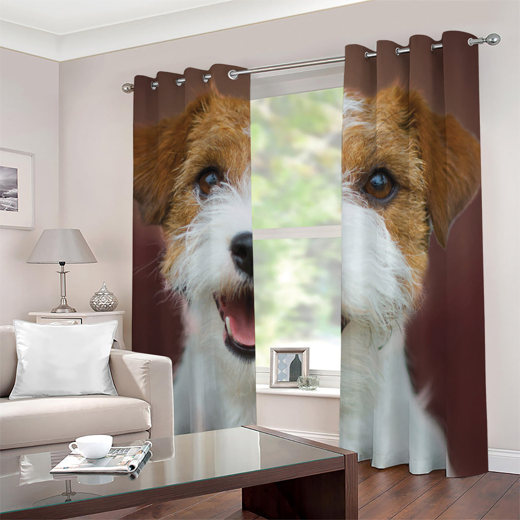 Jack Russell Terrier Portrait Print Blackout Grommet Curtains