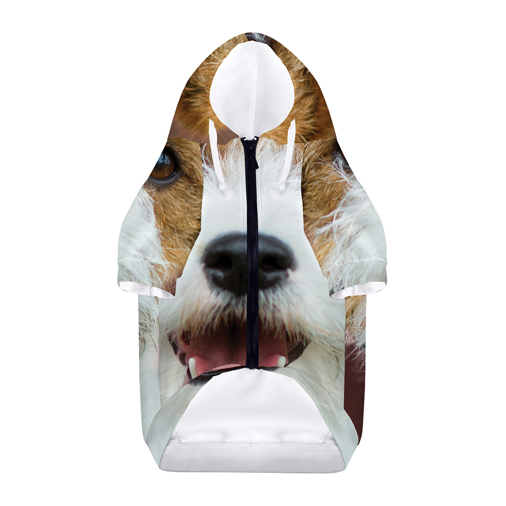 Jack Russell Terrier Portrait Print Dog Zip Up Hoodie