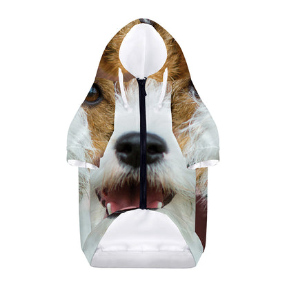 Jack Russell Terrier Portrait Print Dog Zip Up Hoodie