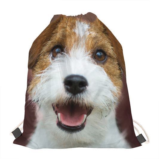 Jack Russell Terrier Portrait Print Drawstring Bag