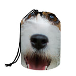 Jack Russell Terrier Portrait Print Drawstring Makeup Bag