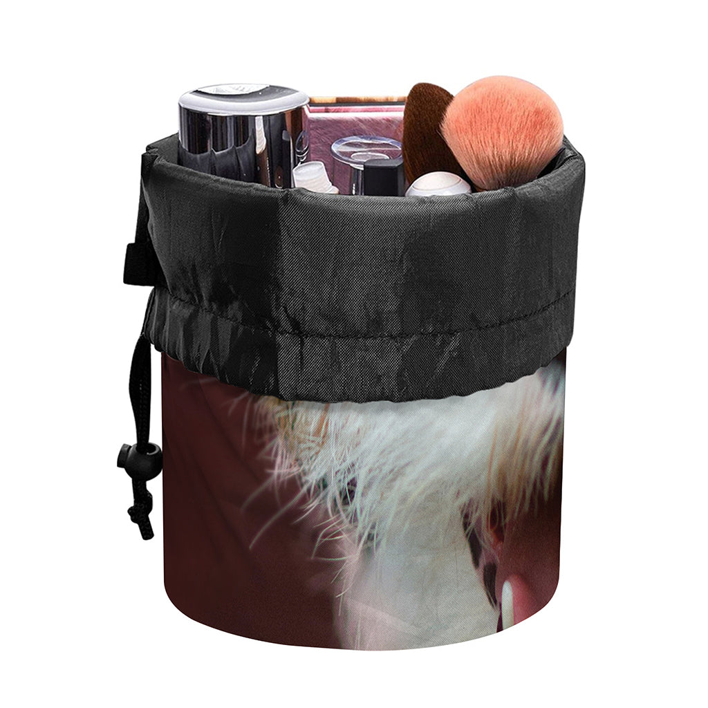 Jack Russell Terrier Portrait Print Drawstring Makeup Bag