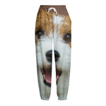 Jack Russell Terrier Portrait Print Fleece Lined Knit Pants