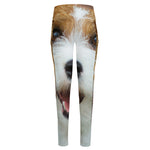 Jack Russell Terrier Portrait Print High-Waisted Pocket Leggings