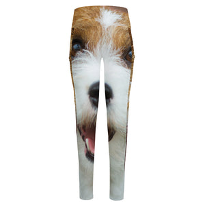 Jack Russell Terrier Portrait Print High-Waisted Pocket Leggings