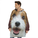 Jack Russell Terrier Portrait Print Hoodie Blanket