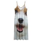 Jack Russell Terrier Portrait Print Jersey Midi Cami Dress