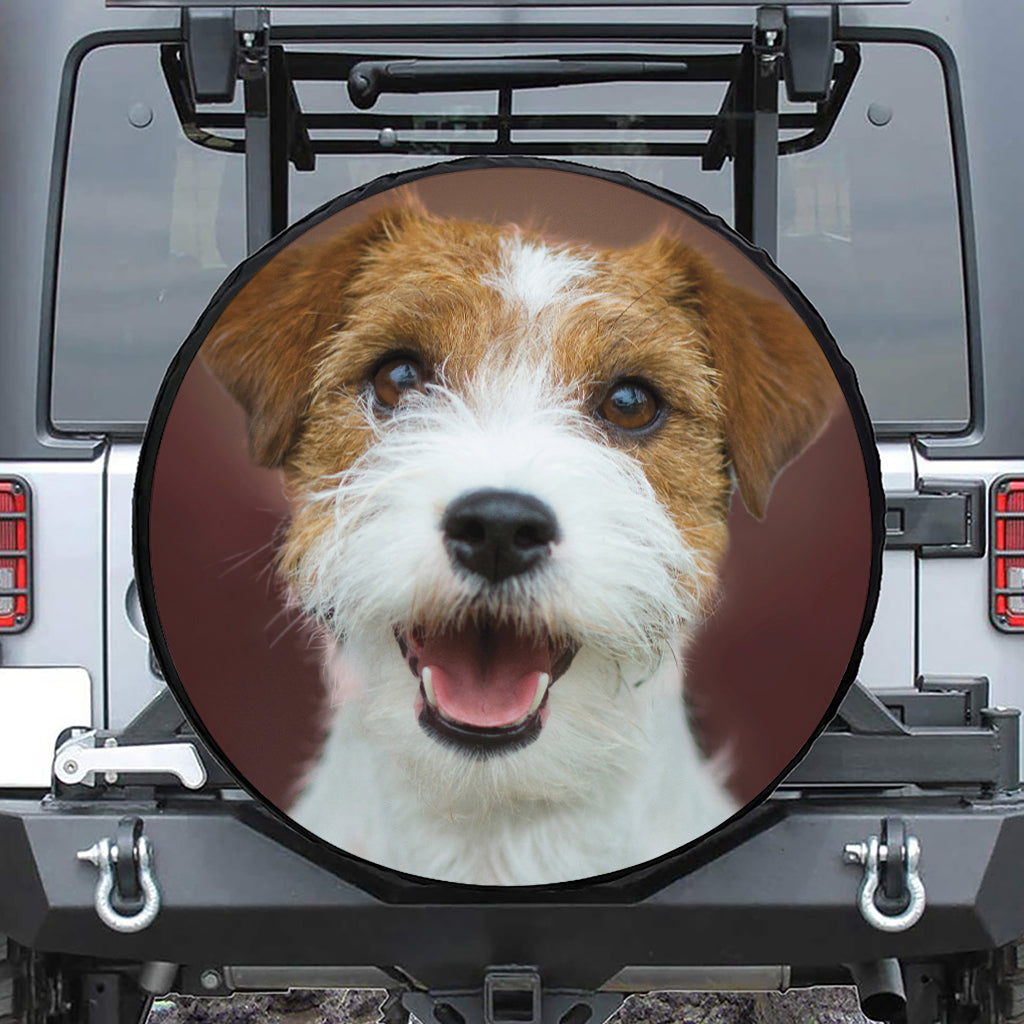 Jack Russell Terrier Portrait Print Leather Spare Tire Cover