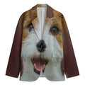 Jack Russell Terrier Portrait Print Men's Cotton Blazer