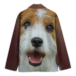 Jack Russell Terrier Portrait Print Men's Cotton Blazer