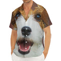 Jack Russell Terrier Portrait Print Men's Deep V-Neck Shirt