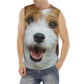 Jack Russell Terrier Portrait Print Men's Fitness Tank Top