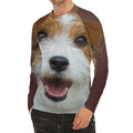 Jack Russell Terrier Portrait Print Men's Long Sleeve Rash Guard
