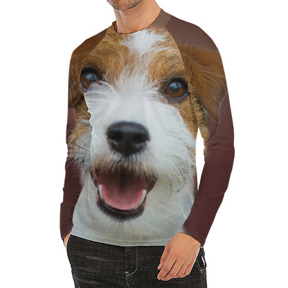 Jack Russell Terrier Portrait Print Men's Long Sleeve Rash Guard