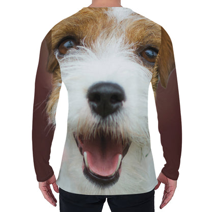 Jack Russell Terrier Portrait Print Men's Long Sleeve T-Shirt
