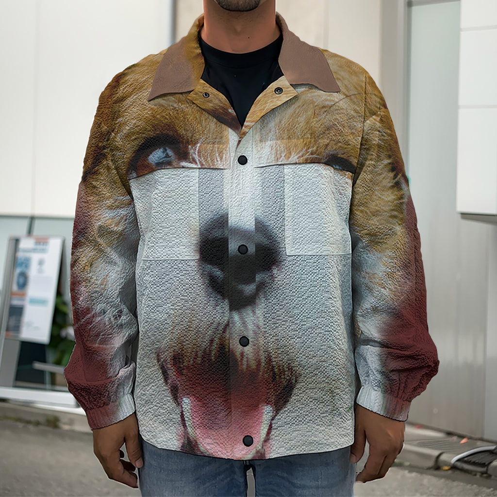 Jack Russell Terrier Portrait Print Men's Shirt Jacket