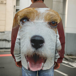 Jack Russell Terrier Portrait Print Men's Shirt Jacket