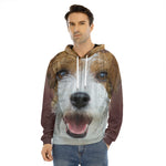 Jack Russell Terrier Portrait Print Men's Velvet Pullover Hoodie