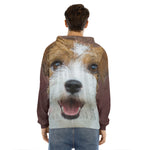 Jack Russell Terrier Portrait Print Men's Velvet Pullover Hoodie