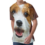 Jack Russell Terrier Portrait Print Men's Velvet T-Shirt