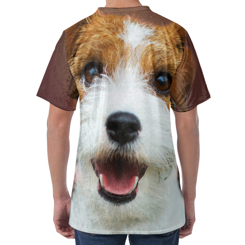Jack Russell Terrier Portrait Print Men's Velvet T-Shirt