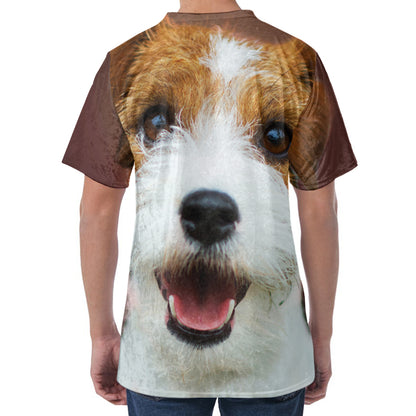 Jack Russell Terrier Portrait Print Men's Velvet T-Shirt