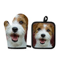 Jack Russell Terrier Portrait Print Oven Mitt And Pot Holder Set