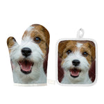 Jack Russell Terrier Portrait Print Oven Mitt And Pot Holder Set