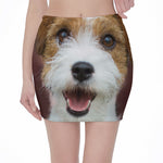 Jack Russell Terrier Portrait Print Pencil Mini Skirt