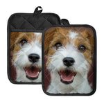 Jack Russell Terrier Portrait Print Pot Holders With Pocket