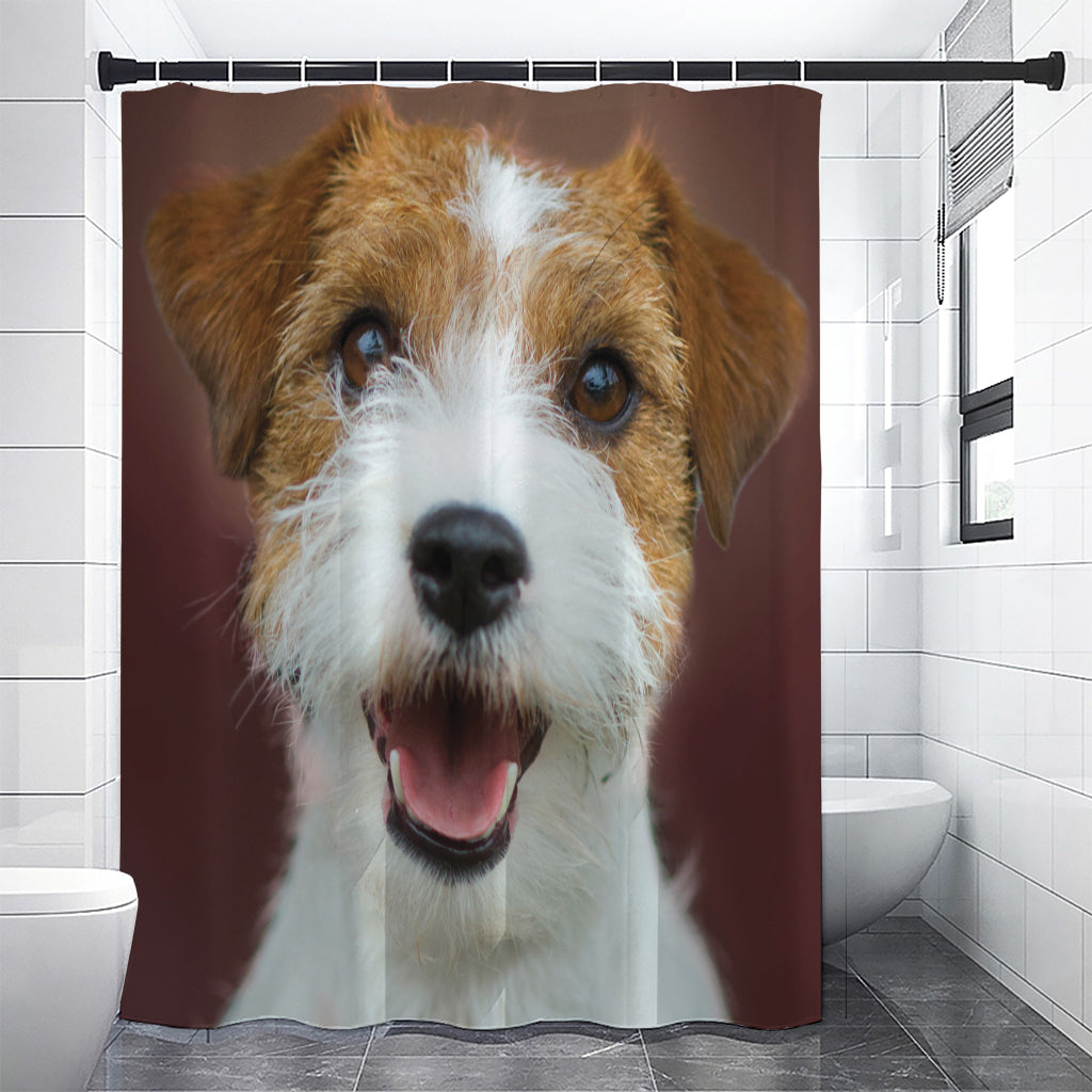 Jack Russell Terrier Portrait Print Premium Shower Curtain