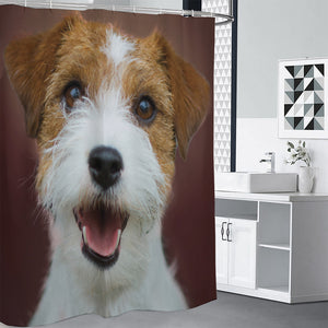 Jack Russell Terrier Portrait Print Premium Shower Curtain