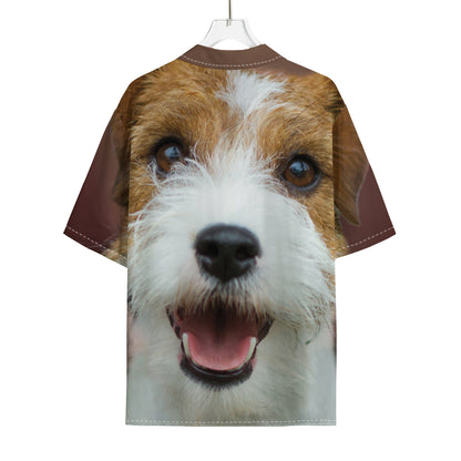 Jack Russell Terrier Portrait Print Rayon Hawaiian Shirt