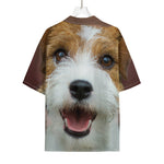 Jack Russell Terrier Portrait Print Rayon Hawaiian Shirt
