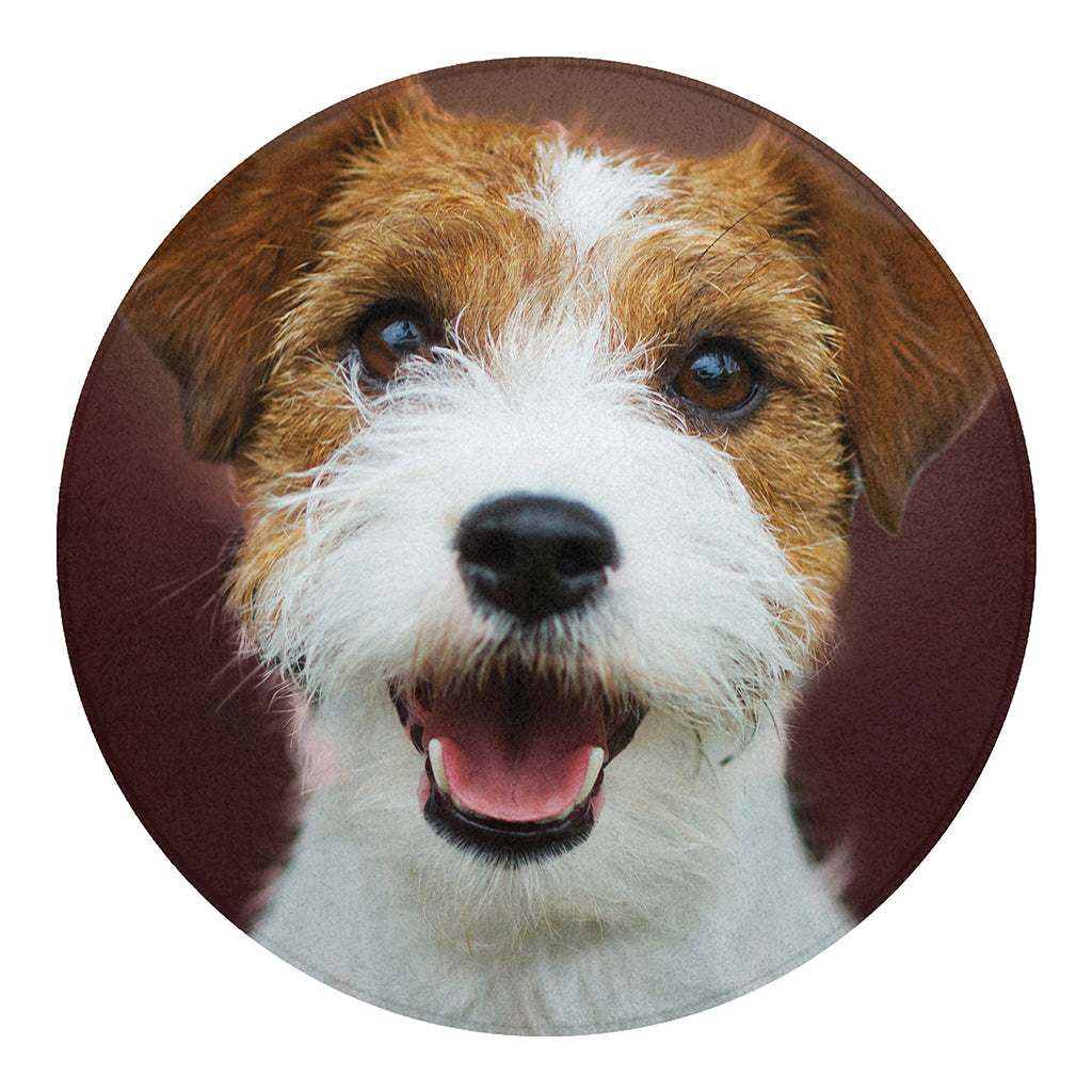 Jack Russell Terrier Portrait Print Round Blanket