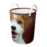 Jack Russell Terrier Portrait Print Round Laundry Basket