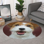 Jack Russell Terrier Portrait Print Round Rug