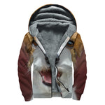 Jack Russell Terrier Portrait Print Sherpa Lined Zip Up Hoodie