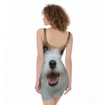 Jack Russell Terrier Portrait Print Sleeveless Bodycon Dress