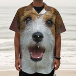 Jack Russell Terrier Portrait Print Textured Short Sleeve Shirt