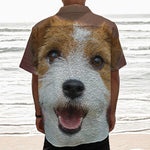 Jack Russell Terrier Portrait Print Textured Short Sleeve Shirt