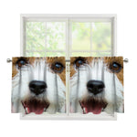 Jack Russell Terrier Portrait Print Tier Curtains