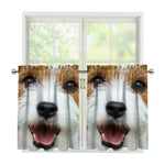 Jack Russell Terrier Portrait Print Tier Curtains
