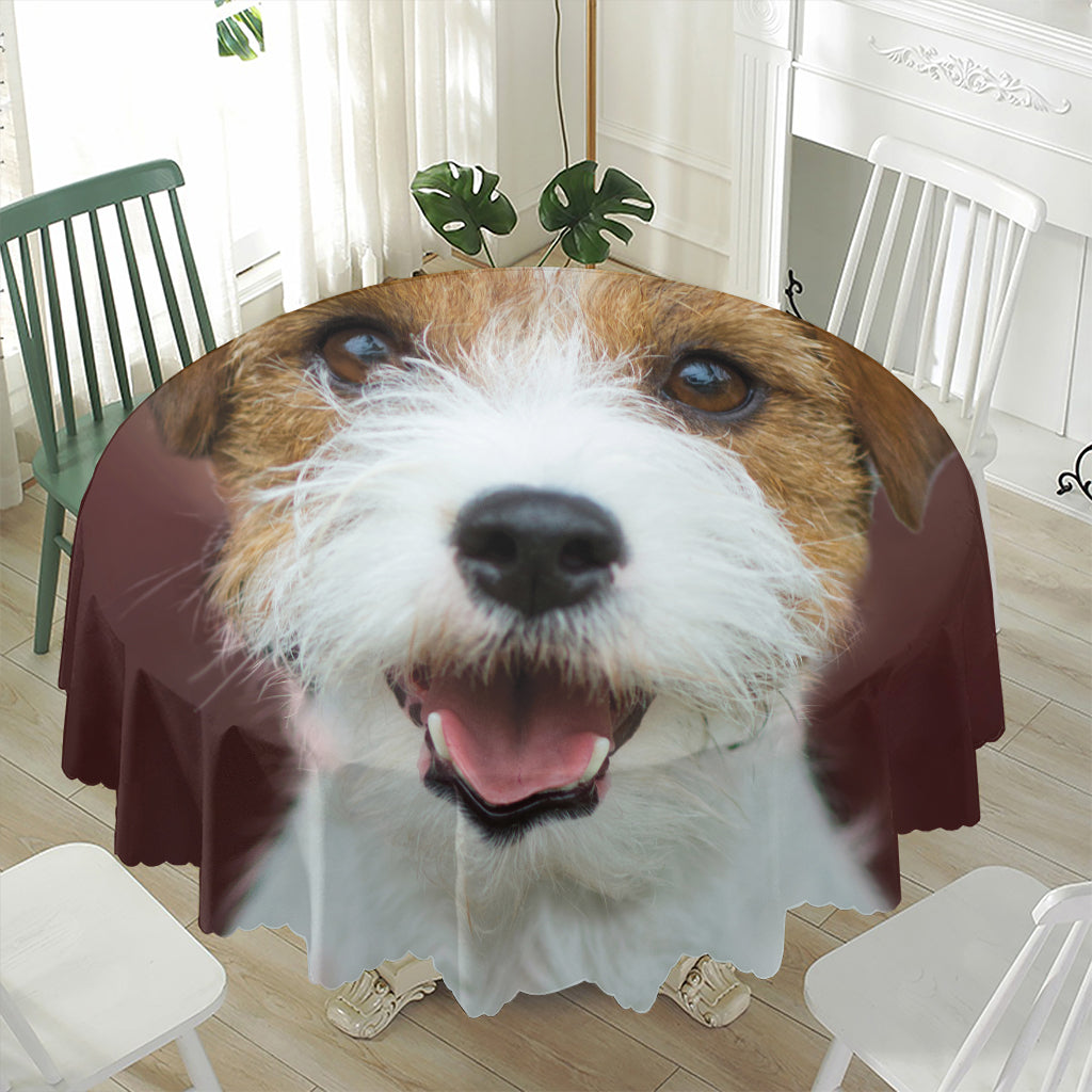 Jack Russell Terrier Portrait Print Waterproof Round Tablecloth