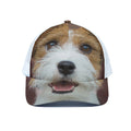 Jack Russell Terrier Portrait Print White Mesh Trucker Hat