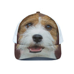 Jack Russell Terrier Portrait Print White Mesh Trucker Cap