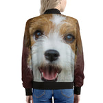 Jack Russell Terrier Portrait Print Women's Bomber Jacket