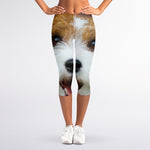 Jack Russell Terrier Portrait Print Women's Capri Leggings